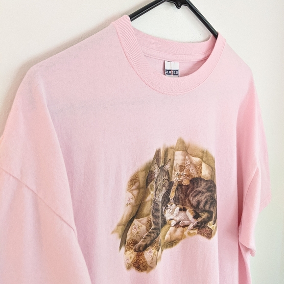 Vintage 90s Kitschy Cats/Kittens Oversized Tee - Picture 7 of 10
